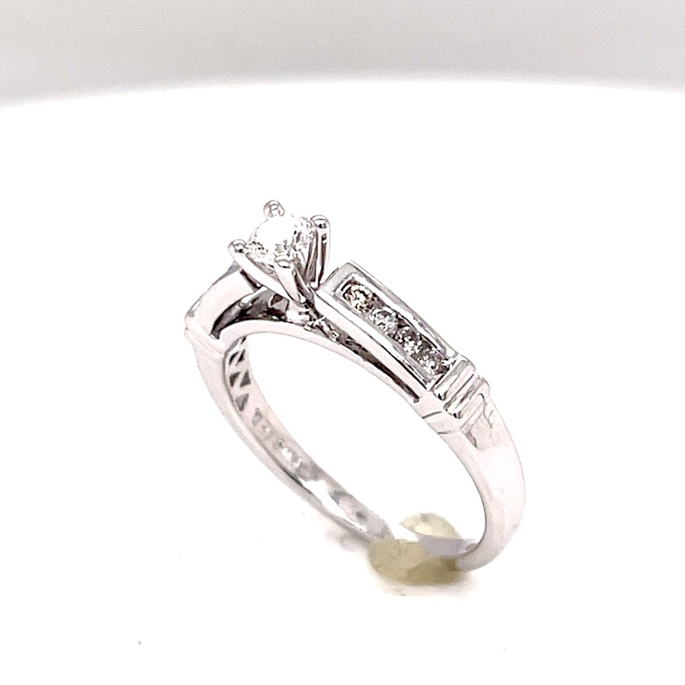 14k White Gold Diamond .15CTW Bridal Marriage Wedding Engagement Promise Ring